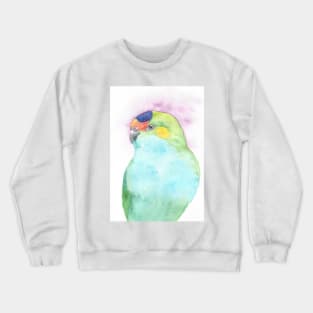 Purple-crowned lorikeet watercolor portrait n.2 Crewneck Sweatshirt